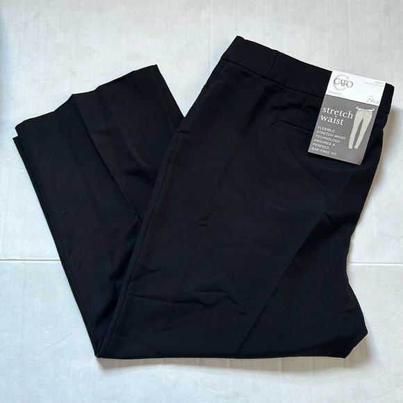 Pantalon Capri Cato Noir Et Gris Rayé - Taille M - Neuf Avec étiquettes